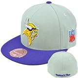 NFL Mitchell & Ness Throwback Retro Logo Minnesota Vikings Fitted Hat Cap TU91