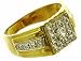 9ct Yellow Gold Gents Cubic Zirconia Ring