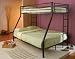 Twin Full Size Metal Bunk Bed with Sleek Design in Black Finish