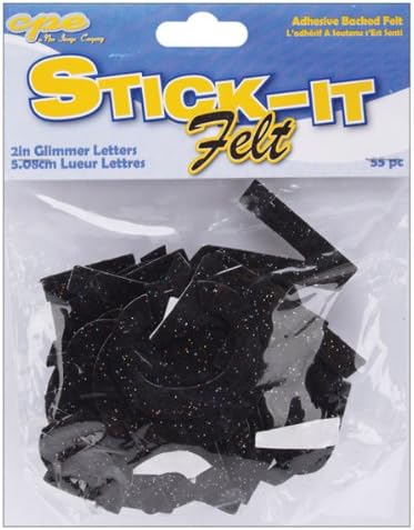 Brand New Feltables 2" Numbers & Letters 55/Pkg-Glimmer Black Brand New