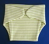 Green and White Striped Diaper Cover