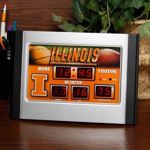 Illinois Fighting Illini Scoreboard Desk Clock