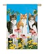 Picket Fence Kittens Silk Reflections Regular Size Flag