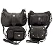 Diamond Plate? 4pc Ladies? Belt Loop Purse Set with Genuine Leather Accents