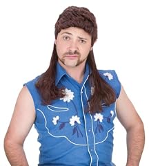 80s Red Neck Brown Mullet Wig