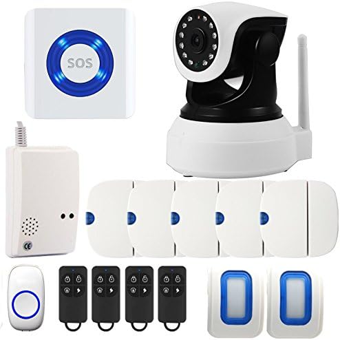 LongHai Premium Portable Wireless Doorbell Kit Remote Button WIFI Smart Enabled Cloud Monitor Home Security Alarm System For iPhone Samsung Android IOS System IP Camera Gas Sensor