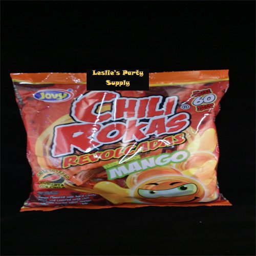 Jovy Chili Rokas, Mango Flavor Sour Hard Candies with Chili (Pack of 65)