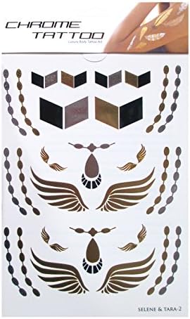Tattoo Gold Silver Black Metallic Temporary Egyptian Jewelry Tattoo (One Sheet).