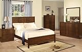 IMAGE OF Beautiful Solid Wood Queen Bed/ Bedroom Set in Walnut Finish PDS F90181 F40591 F40592 F40593 F40594