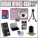 Kodak EasyShare M1063 10.3MP Digital Camera (Pink) + 4GB Accessory Kit