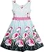 Sunny Fashion Girls Dress Pink Calla Lily Flower Garden Print Lace Waist