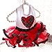 PanDaDa Pet Dog Tutu Princess Dress Clothes Love Heart Print Bowknot Party Skirt XXL