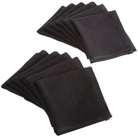 Buy Bardwil Cotton Barmop, Pack of 12 Dishcloths, Black by Bardwil
