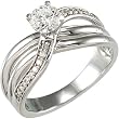 14K White Gold Diamond Engagement Ring Semimount - 0.16 Ct. - DOES NOT INCLUDE CENTER STONE