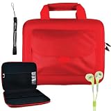 Sony DVPFX950 9-Inch Portable DVD Player Hard Nylon Cube Carrying Travel Case with Extra Pocket for Accessories + Includes a eBigValue (TM) Determination Hand Strap Key Chain + Includes a Crystal Clear High Quality HD Noise Filter Earbuds Earphones Headpho