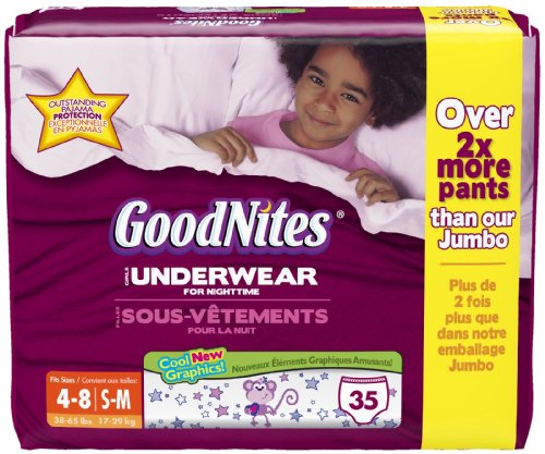 Huggies Goodnites Underwear Bonus Big Pack S/M Girl 35ct.