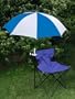 Royal Blue/White Clamp On Chair Umbrella for Aluminum or Canvas Folding Chairs - Great for Vacations, Car Shows, Softball and Soccer Games!