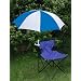 Royal Blue/White Clamp On Chair Umbrella for Aluminum or Canvas Folding Chairs - Great for Vacations, Car Shows, Softball and Soccer Games!