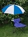 Royal Blue/White Clamp On Chair Umbrella for Aluminum or Canvas Folding Chairs - Great for Vacations, Car Shows, Softball and Soccer Games!