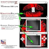 Big Kiss Red on Black WraptorSkinz Skin kit fits Nintendo DS Lite (DS LITE NOT INCLUDED)
