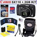 Canon Powershot SX110IS 9MP Digital Camera (Black) + 2GB Accessory Kit