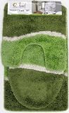 3Pcs Bathroom Mat Set - Harmony of Green Bath Rug, Contour Mat & Lid Cover Set