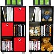 Furinno 99100R1 3 By 2-Inch Columns Multipurpose Storage Cabinet with 3 Bin Drawers