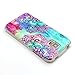 Galaxy S5 case, JAHOLAN Mint and Purple Two Big Flower Pattern Clear Bumper TPU Soft Case Rubber Silicone Skin Cover for Samsung Galaxy S5 i9600 (Not for S5 Mini)
