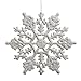 Club Pack of 24 Silver Splendor Glitter Snowflake Christmas Ornaments 4