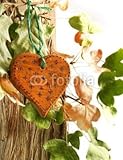 IMAGE OF Wallmonkeys Peel and Stick Wall Decals - Decorative Wooden Heart - 18
