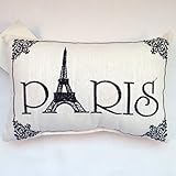 'Paris' - Small/Cute Embroidered ACCENT 'Pillow' (5 1/2' x 8 1/2')