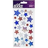 Sticko Red, White and Blue Stars Metallic Stickers
