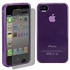 Silicon Bumper Lila f�r Iphone 4 / 4S mit Displayschutzfolie