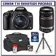 Canon Rebel T1i Digital SLR w/ EF-S 18-55mm IS Lens + Canon EF-S 55-250mm IS Lens + UV Filters + 8GB Memory Card + Joby Gorillapod + Canon LP-E5 Li-ion Battery + Original Canon Rebel EOS Carrying Case