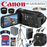 Canon VIXIA HF S20 10x Optical Zoom HD Dual Flash Memory Camcorder with 16GB Deluxe Accessory Bundle