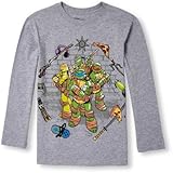 THE CHILDREN'S PLACE(ザ・チルドレンズプレイス) ティーンエイジミュータントニンジャタートルズガジェッツグラフィックティ グレー トップス長袖Tシャツ 10～12歳【並行輸入】