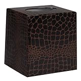 Brown Faux Croc Tissue Box Cover