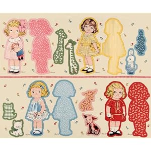 44-Wide-Aunt-Lindy-s-Paper-Dolls-Rag-Doll-Panel-Natural-Fabric-By-The-Panel