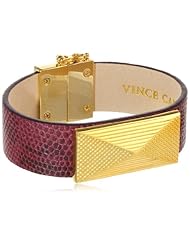 Vince Camuto Tour of Duty Items Wine Lizard Pyramid Bracelet, 7"