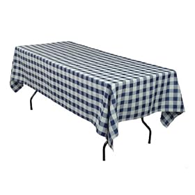 60 x 126 Inch Checkered Tablecloth Blue and White60 x 126 Inch Checkered Tablecloth