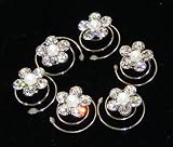 Clear Crystals With Pearl Hair Twist (Pack of 6)