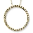 14K Yellow Gold 1/2 ct. Diamond Circle Pendant with Chain