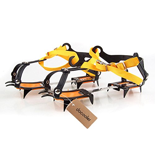 Docooler Strap Type Crampons Ski Belt High Altitude Hiking Slip-resistant 10 Crampon (Lighter Version)