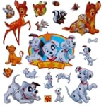 20 Stk. 3-D Sticker XL Bambi Dalmatin...