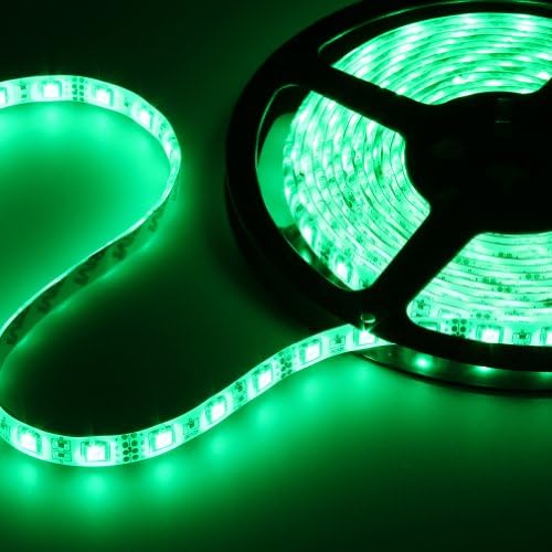 DC 12V Flexible LED Strip Lights, LED Tape, Waterproof IP65, 300 Units SMD 5050 LEDs, Green, Light Strips, High Brighter, 16.4ft/5m, 60led/meter, Free from US directly!