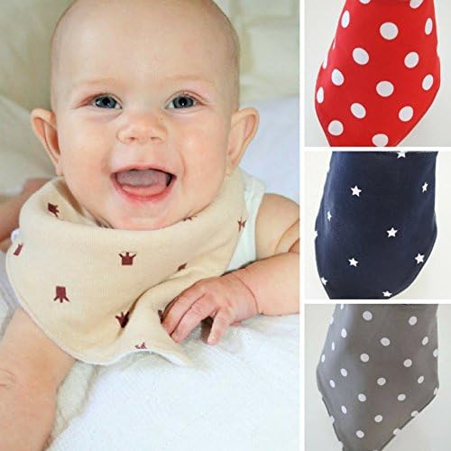 Baby Bandana Drool Bibs with Adjustable Snaps. Ideal As a Cute Baby Gift Set, 4 Pack.