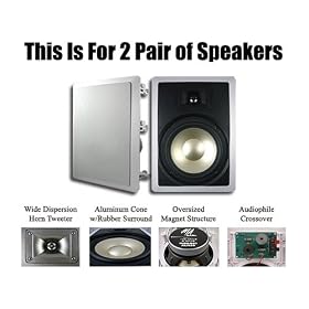 4 MA Audio MAQ-840-ALH254PKG Home Theater In Wall Surround Speakers