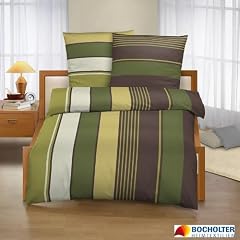 Feinbiber Bettw�sche 80x80 cm / 135x200 cm Motiv breite Streifen B-Ware made in Germany