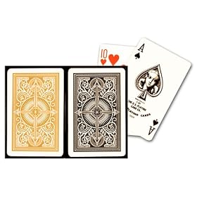 KEM Arrow Black and Gold Bridge Size Standard Index Playing Cards