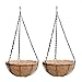 PERTTY 2 Pack Metal Hanging Planter Basket with Coco Coir Liner, 8